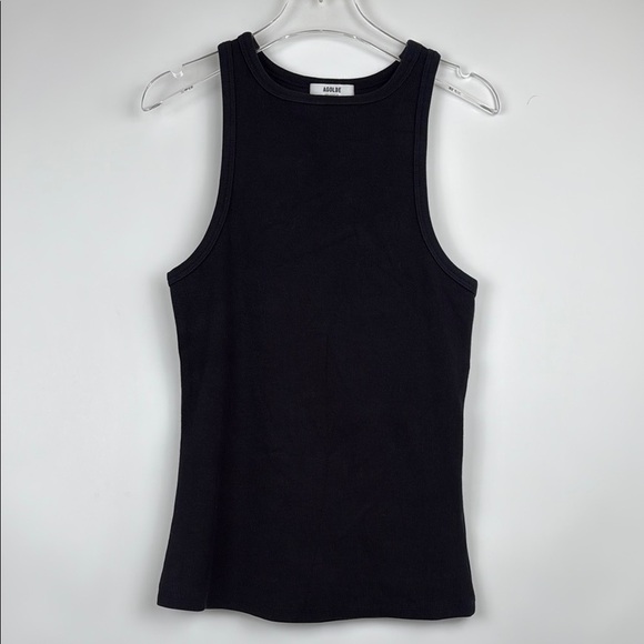 AGOLDE Women's Rib Racerback High Neck Tank Black Size M Tank Top Shirt - Picture 1 of 7